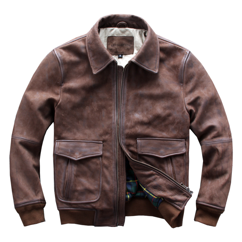 2020 Vintage Brown Men A2 Pilot Leather Jacket Plus Size XXXL Genuine Thick Cowhide Winter Leather Coat
2020 Vintage Brown Men A2 Pilot Leather Jacket Plus Size XXXL Genuine Thick Cowhide Winter Leather Coat