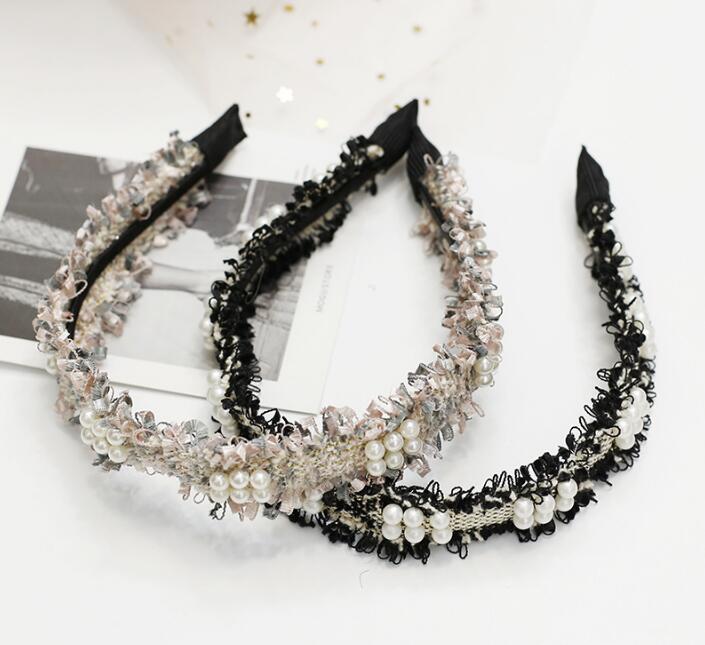 Hair hoop hair bundle pearl ladies 2020 new headband pressure hair hoop WY222