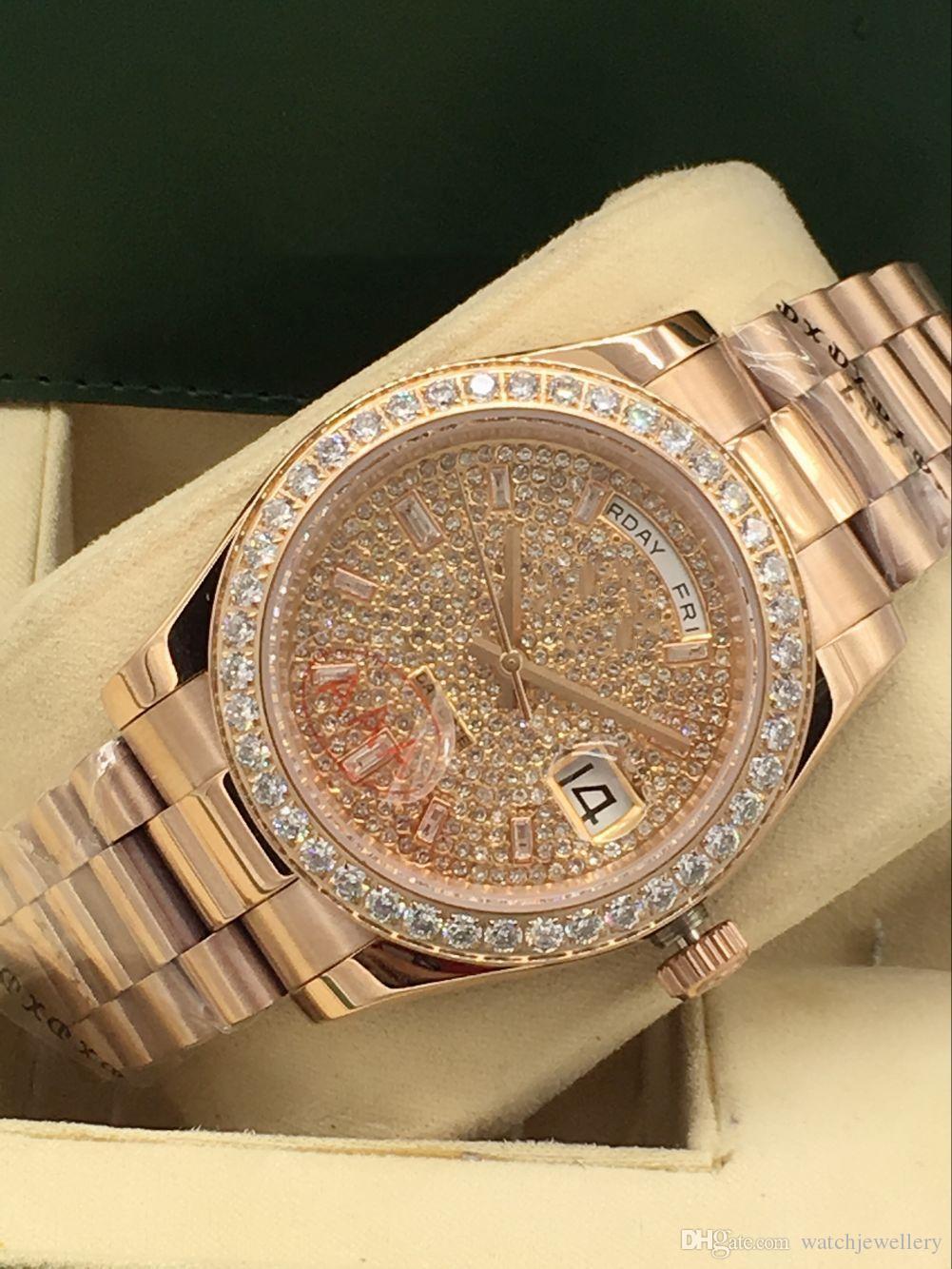 2019 New Style Top Quality 43mm DAY DATE Mens Automatic Mechanical Movement Watch Wristwatches Mens Stainless Steel Small Diamond Watch, 1pcs screwdriver
2019 New Style Top Quality 43mm DAY DATE Mens Automatic Mechanical Movement Watch Wristwatches Mens Stainless Steel Small Diamond Watch, 1pcs screwdriver