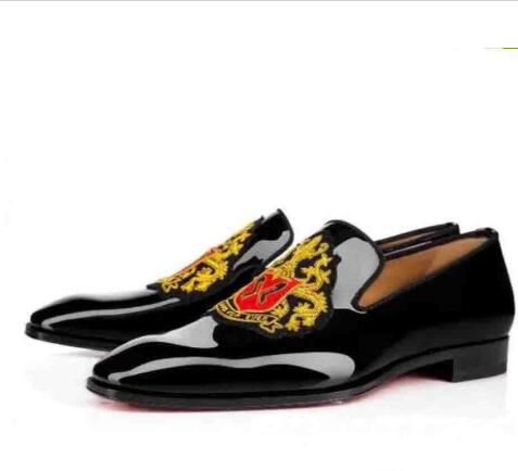 Men Wedding Shoes Luxury Designers Red Bottom Loafers Business Dress Shoes,Black Patent leather loubiflat forever 35-46
Men Wedding Shoes Luxury Designers Red Bottom Loafers Business Dress Shoes,Black Patent leather loubiflat forever 35-46