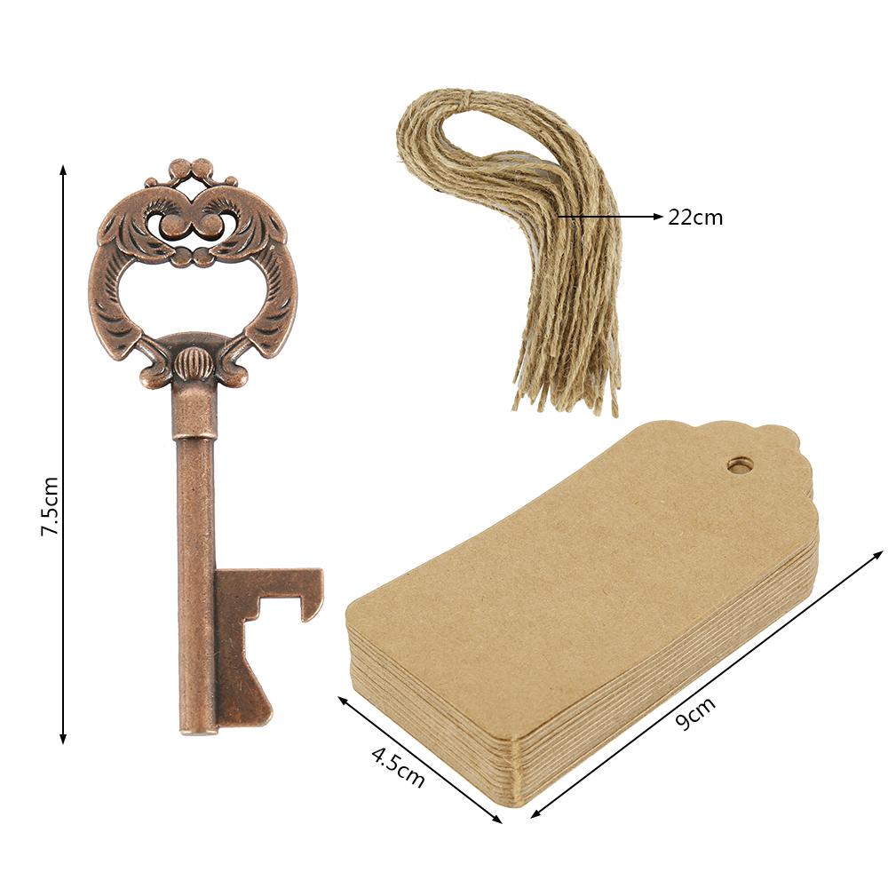 25pcs/lot Metal Key Beer Bottle Opener Wine Keychain Wedding Party Favors Vintage Kitchen Accessories Antique Gifts For Guests