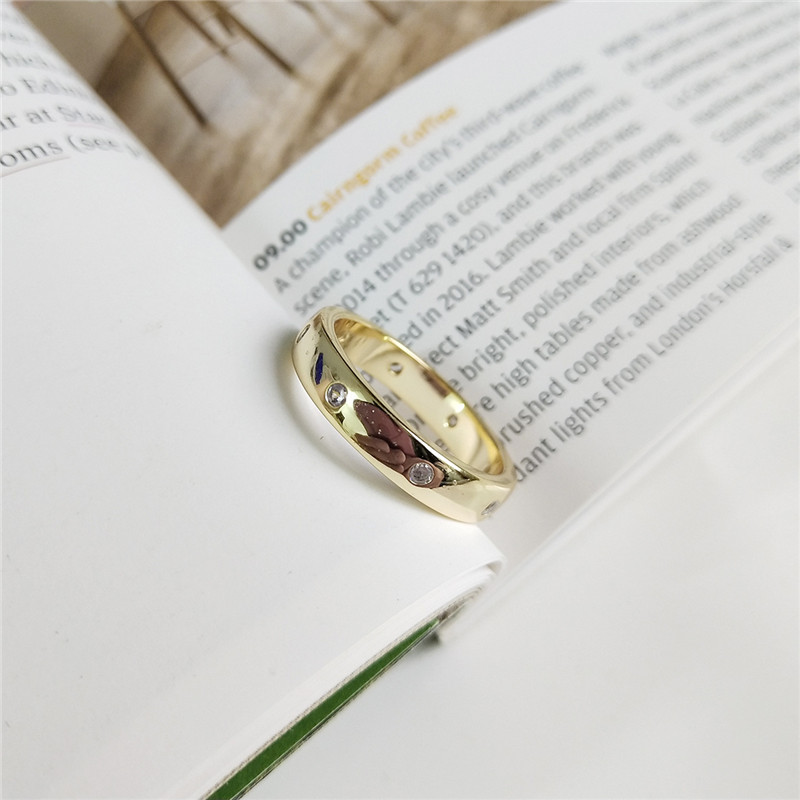 New White Gold Color Tiny Zircon Inlay Finger Rings For Women 100% 925 Sterling Silver Wedding Band Ring