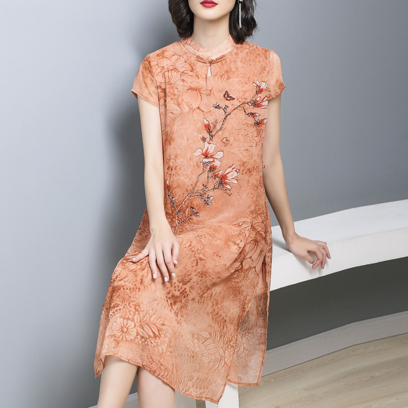 Plus size 6xl Elegant Silk Blend Dress 2019 Summer Casual Vintage Stand Women Dresses Fashion Patchwork Print Dresses Vestidos, Green
Plus size 6xl Elegant Silk Blend Dress 2019 Summer Casual Vintage Stand Women Dresses Fashion Patchwork Print Dresses Vestidos, Green