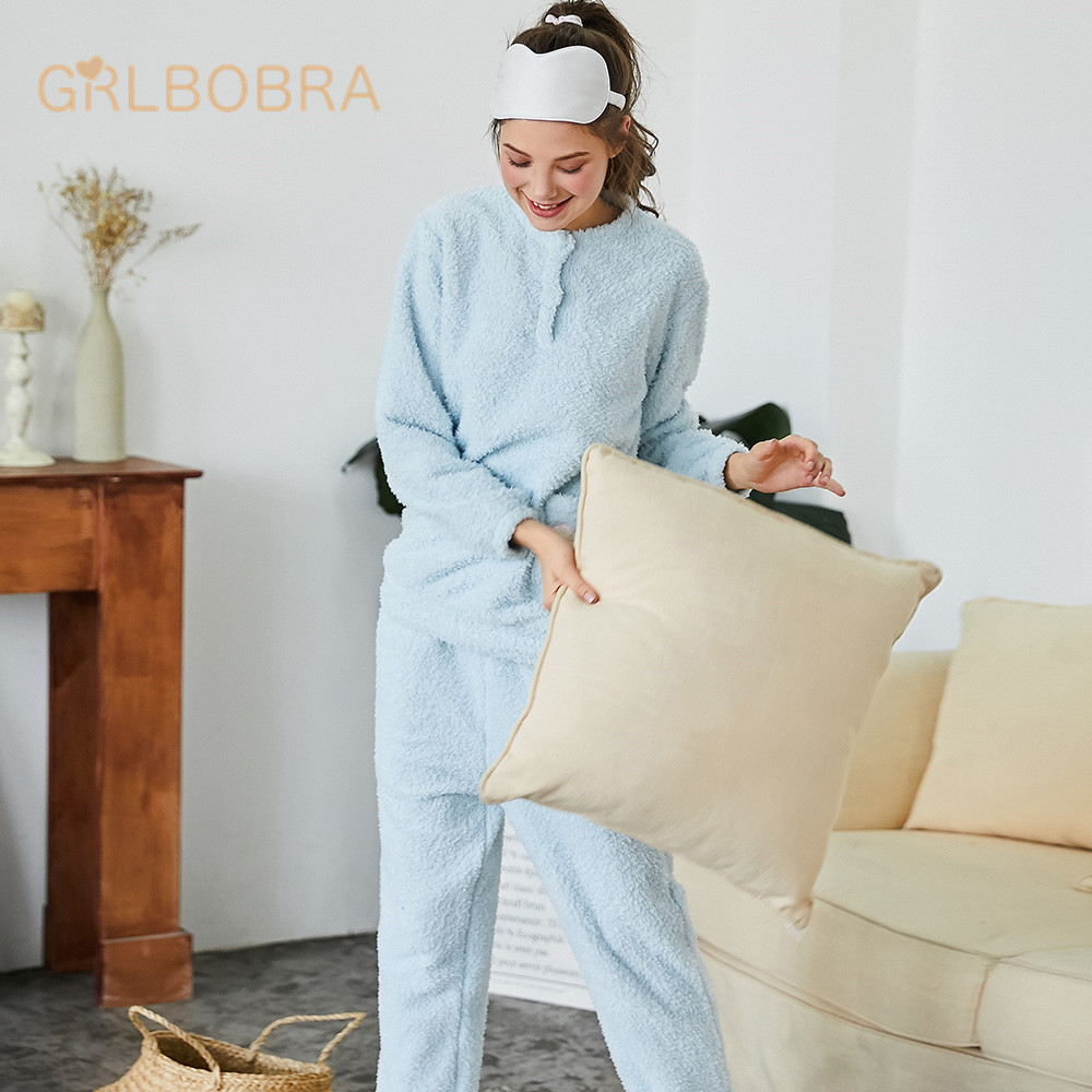 Women's Sleepwear Set Solid Blue O Neck Long Sleeve Sweet Comfy Pajama Suit Pajamas
Women's Sleepwear Set Solid Blue O Neck Long Sleeve Sweet Comfy Pajama Suit Pajamas