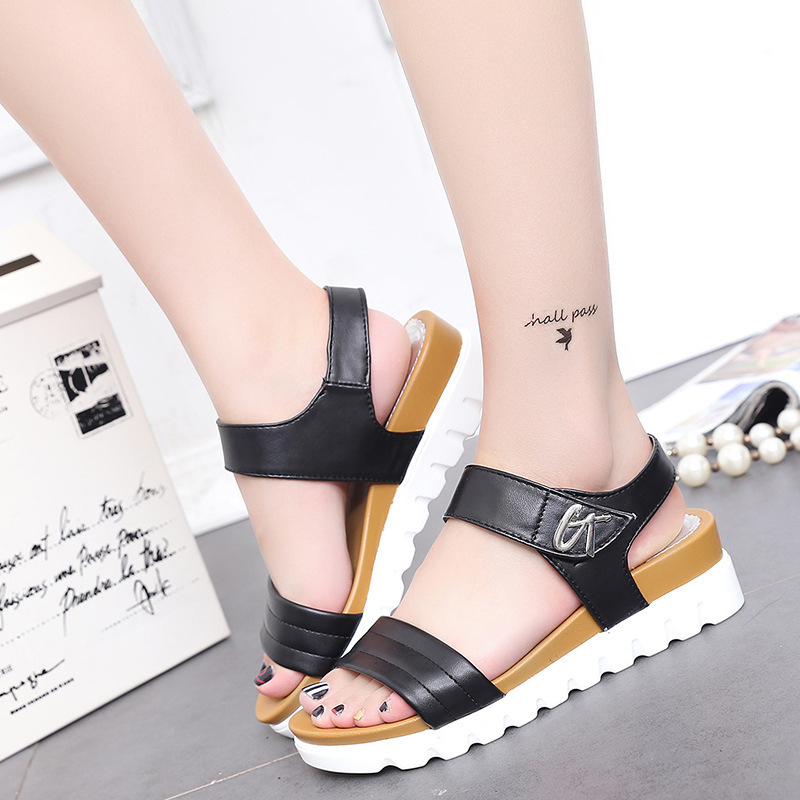 Hot Sale- sandals open toe white wedge summer sandals comfortable beach shoes 666 size 35-40