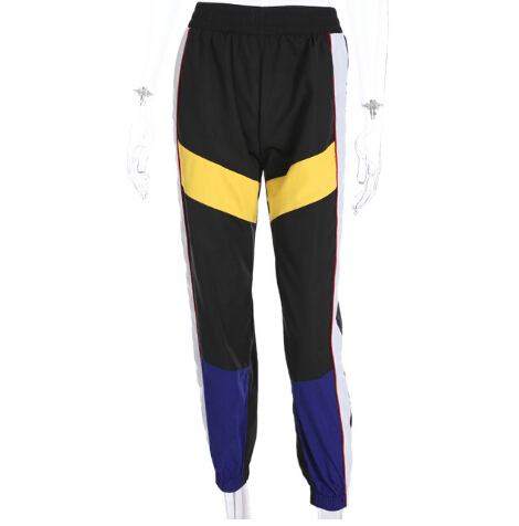 High Waist Patchwork Black Pencil Streetwear Cargo Pants Loose Jogger Trousers Women Sweatpants B3