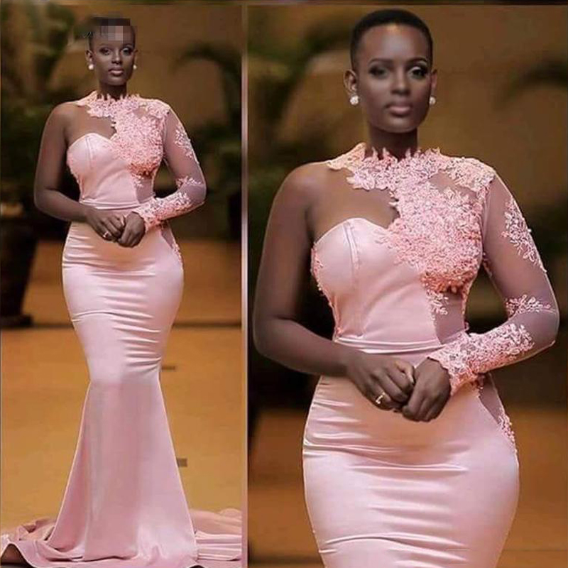 African Long Sleeve Sheer Neck 2020 Prom Dresses Appliques Mermaid Evening Gowns Custom Made Vestido Arabic Formal Party Gowns, Brown
African Long Sleeve Sheer Neck 2020 Prom Dresses Appliques Mermaid Evening Gowns Custom Made Vestido Arabic Formal Party Gowns, Brown