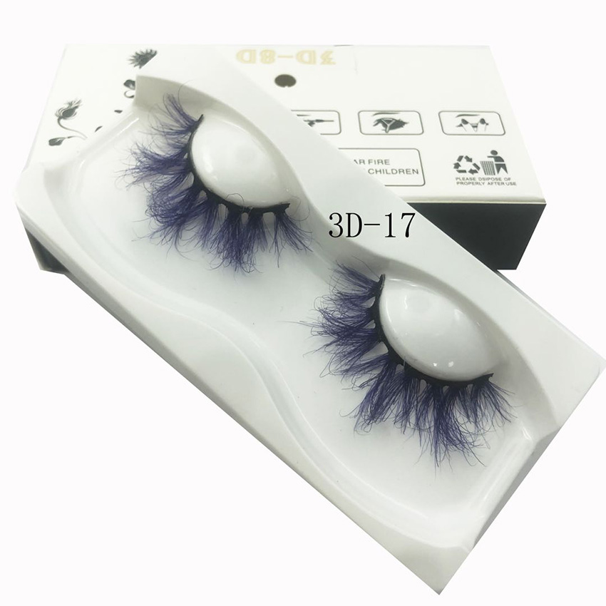 2019 Fantasy 22mm Color Lashes 3D Mink Eyelashes Natural Soft Real Mink Hair False Eyelashes Extension Makeup Coloured Series 5D Mink Lashes