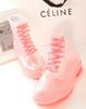 Hot Sale-Womens Colorful Crystal Clear Flats Heels Water Shoes Female Rainboot Martin Rain Boots