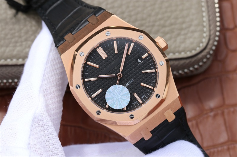Luxury Rose Gold Mens watch Automatic Cal.3120 Best quality movement Men Black Blue 15400 Sapphire Royal 41mm JF Leather Factory Watches
Luxury Rose Gold Mens watch Automatic Cal.3120 Best quality movement Men Black Blue 15400 Sapphire Royal 41mm JF Leather Factory Watches