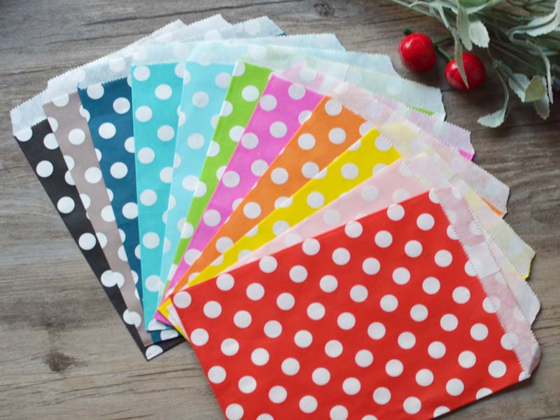 Party Supplies Paper Gift Bag Stripe Dot Candy Paper Bags Wedding Favors Gifts Decoration 100 pcs per lot