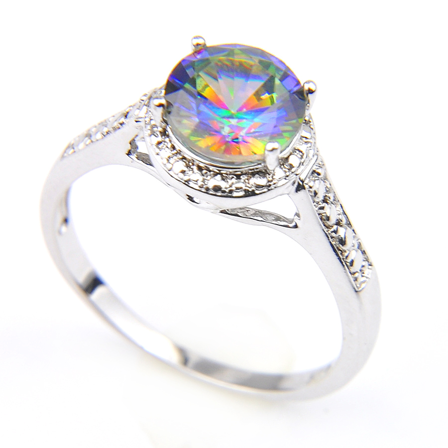 Luckyshine Creative Fashion Women's Lover's Rings Round Rainbow Mystic Topaz Gems 925 Silver Zircon For Holiday Wedding Party Size 7 8 9
Luckyshine Creative Fashion Women's Lover's Rings Round Rainbow Mystic Topaz Gems 925 Silver Zircon For Holiday Wedding Party Size 7 8 9