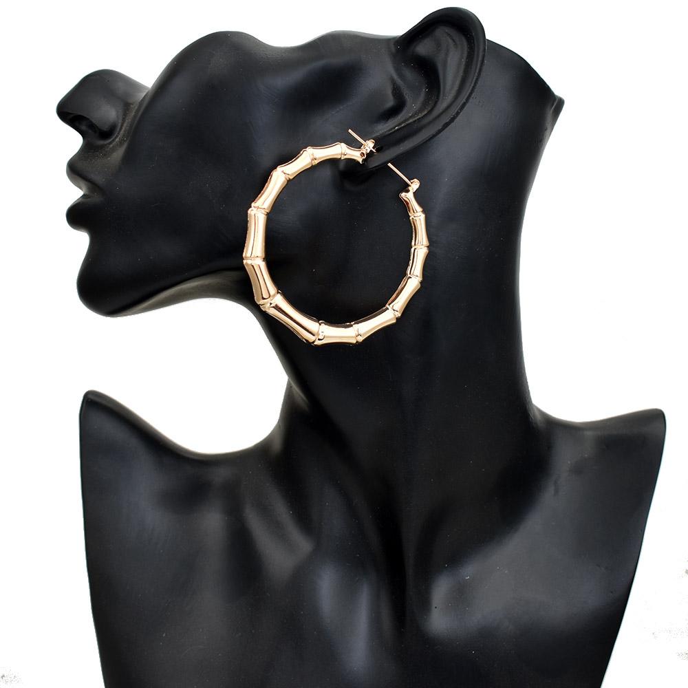 Bing Tu Gold/Silver Big Round Hoop Earrings Large Circle Earings For Women Party Jewelry Carved Loop Earring brincos de gota