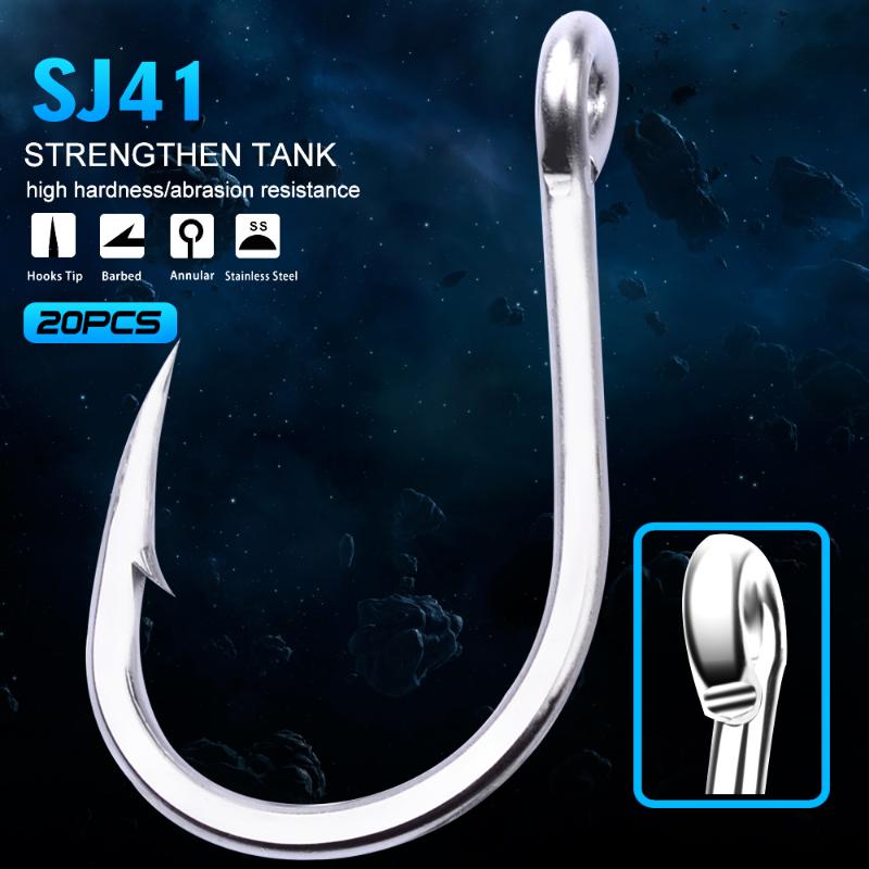 20pcs/lot 1/0-13/0 Strong stainless steel Jigging Hook Jig Big Fishing Hook Saltwater Fish
20pcs/lot 1/0-13/0 Strong stainless steel Jigging Hook Jig Big Fishing Hook Saltwater Fish