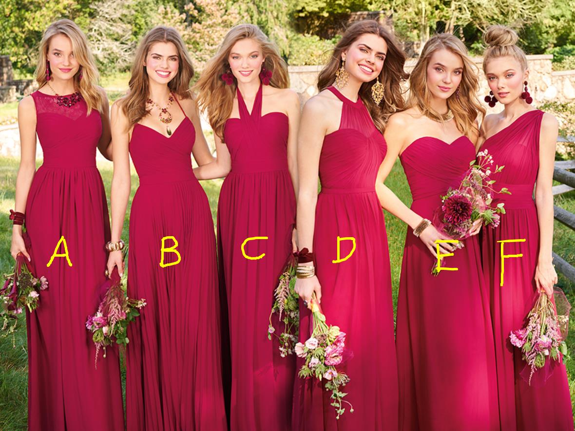 Spring Summer Red Long Bridesmaid Dresses Lace Chiffon Pleated Wedding Guest Dress Plus Size Elegant Evening Formal Dresses Custom Made