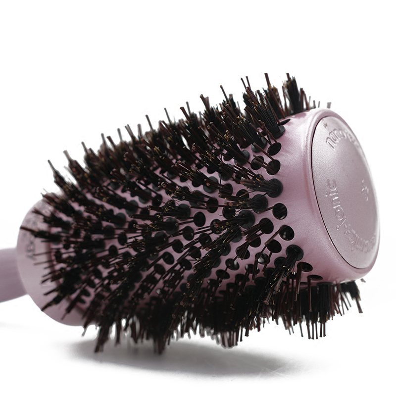 Twill Nylon Broach Aluminium Tube Comb Ceramic Bristle Porcelain Hairbrush Antiskip Handle with Sunarea Needle Hairdresser U1026