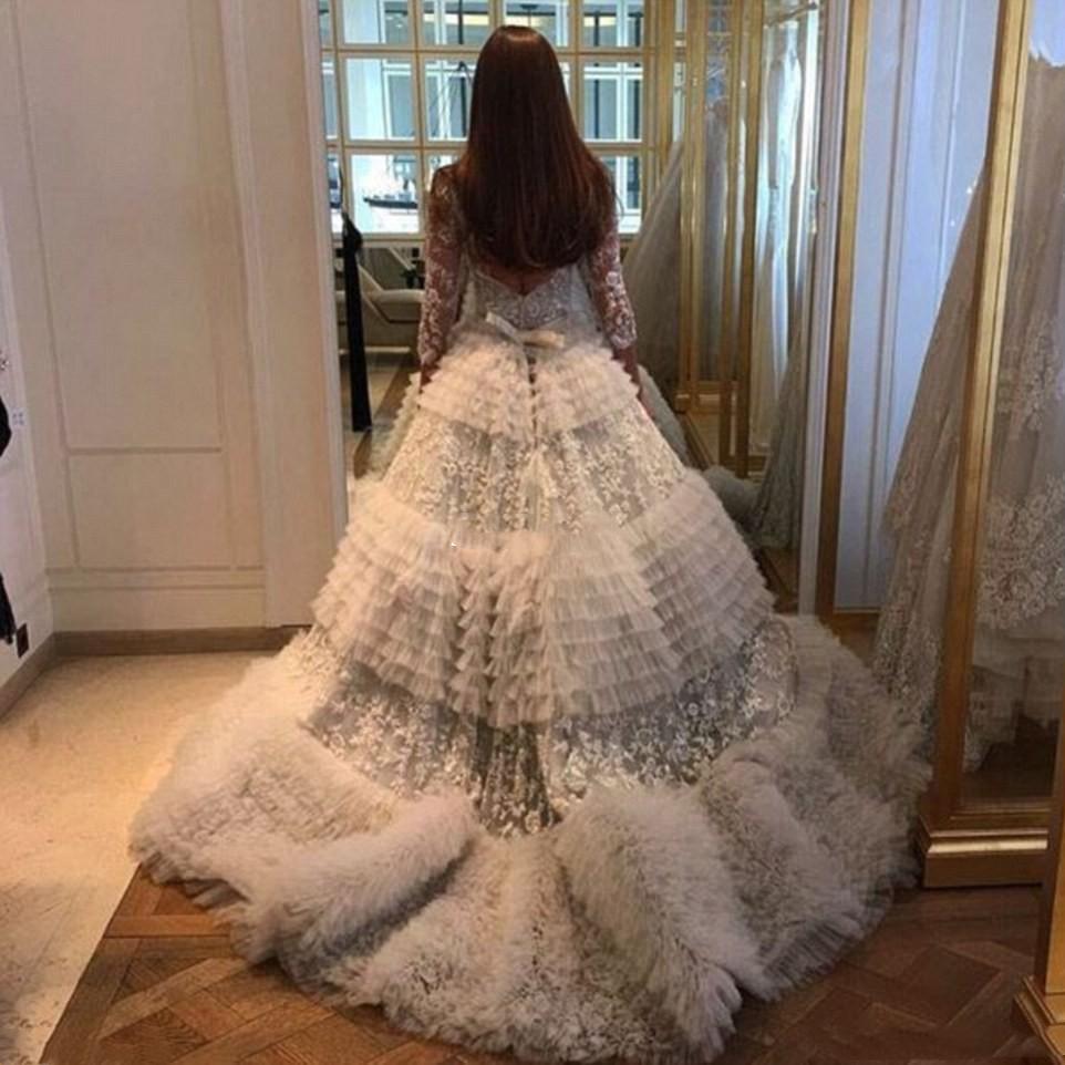 Zuhair Murad Designer Wedding Dresses Lace Long Sleeves Illusion Appliqued Tiered Skirts Summer Boho Wedding Dress Plus Size Bridal Gowns