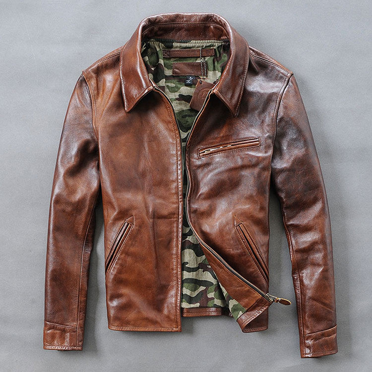cowboy style Amerian vintage cow slim fit biker jacket for brown genuine leather coat men
cowboy style Amerian vintage cow slim fit biker jacket for brown genuine leather coat men