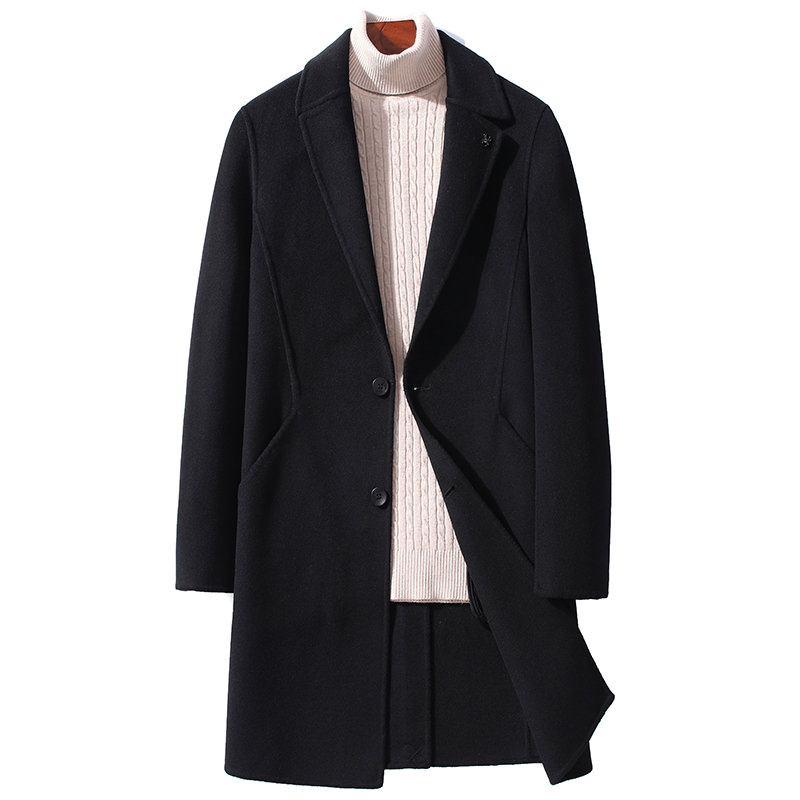 PAULKONTE Classic Men's Long Coat Europe And America High Quality Business Simple Wild Woolen Double Breasted Men's Jacket, Black
PAULKONTE Classic Men's Long Coat Europe And America High Quality Business Simple Wild Woolen Double Breasted Men's Jacket, Black