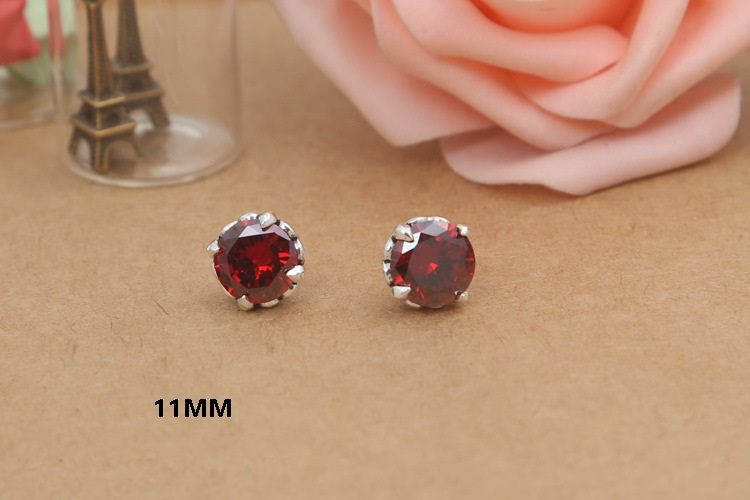 Brand new 925 sterling silver jewelry American antique silver hand-made designer jewelry red stone stud earring for women free shipping