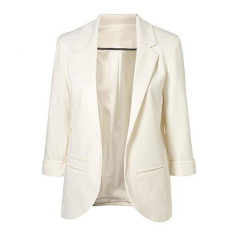 Open Front Notched Blazer 2019 autumn Women Formal Jackets Office Work Slim Fit Blazer white Ladies suits 11 colors size SXXL CJ191209