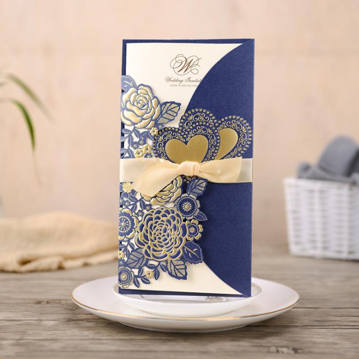 High Quality Navy Blue Laser Cut Wedding Invitations Hollow Flower Hearts Free Customized Invitation Cards with Envelopes, Black
High Quality Navy Blue Laser Cut Wedding Invitations Hollow Flower Hearts Free Customized Invitation Cards with Envelopes, Black