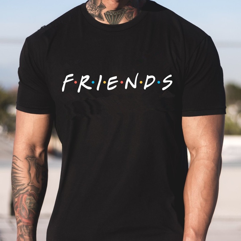 Summer fashion mens shirts and friends printing t shirt man clothing man fitness casual t shirts cotton men t shirt MC148, White