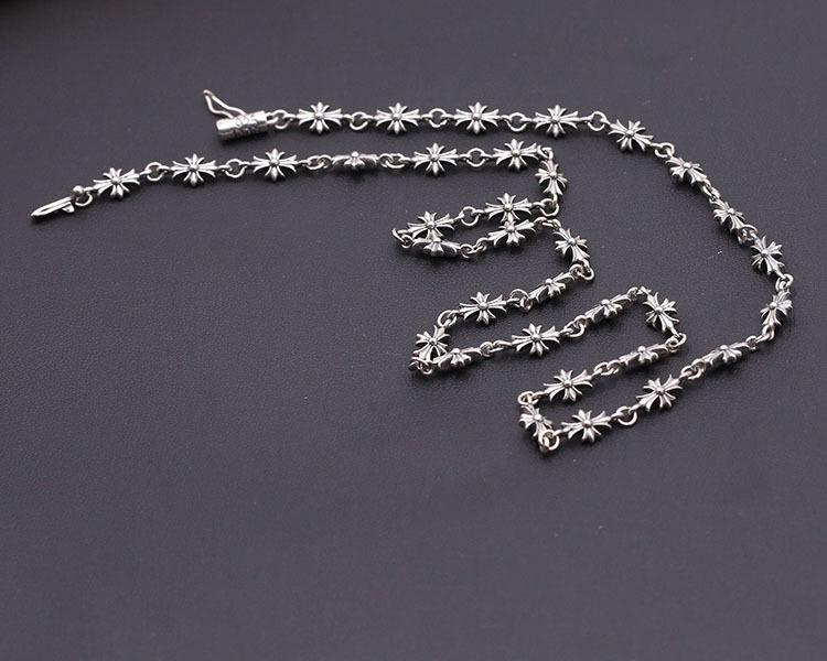 Personalized new 925 sterling silver jewelry vintage style antique silver hand-made punk necklaces cross allover necklace couple gift