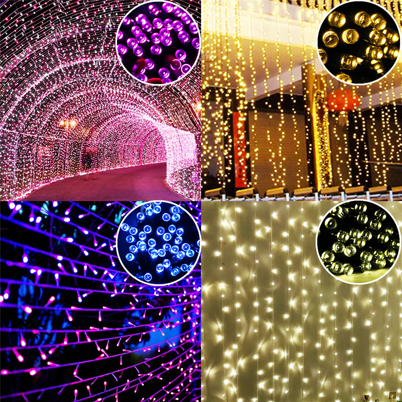 Solar String Lights 100LEDs 200LEDs Outdoor Lighting String Waterproof 8 Modes Decorative Fairy Lights for Garden, Patio Party, Xmas
