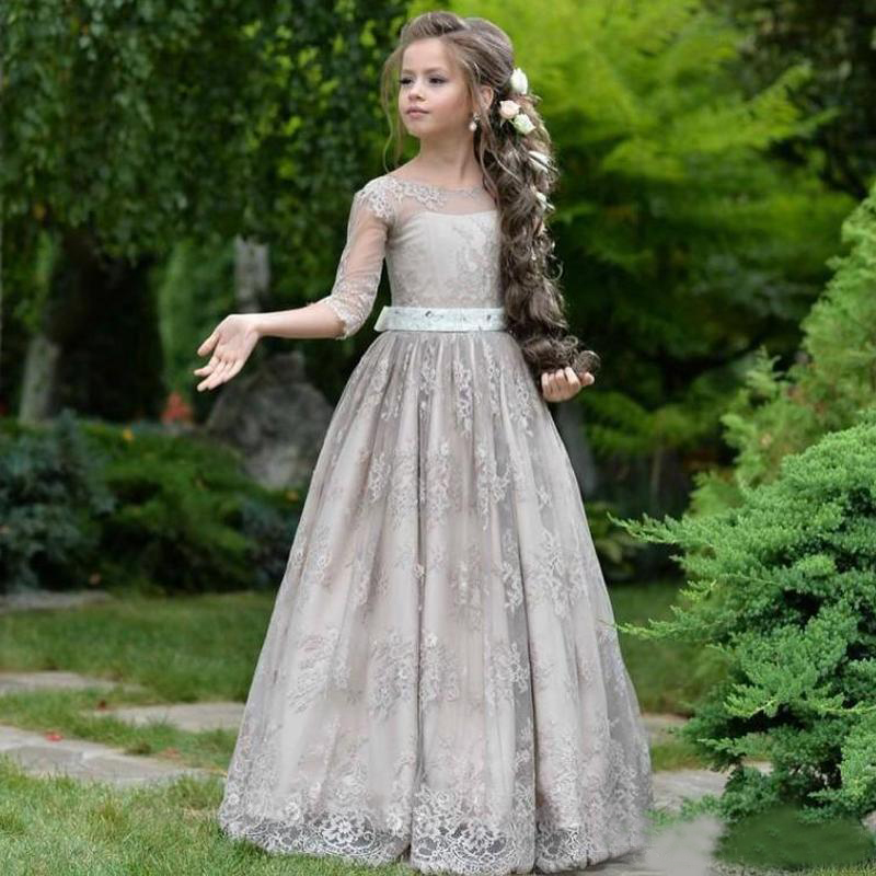 Princess Flower Girls Dresses Teenager Wedding Lace Appliques Ball Gowns Tulle Long Sleeves Free Shipping Flower Girl Dress, Hunter
Princess Flower Girls Dresses Teenager Wedding Lace Appliques Ball Gowns Tulle Long Sleeves Free Shipping Flower Girl Dress, Hunter
