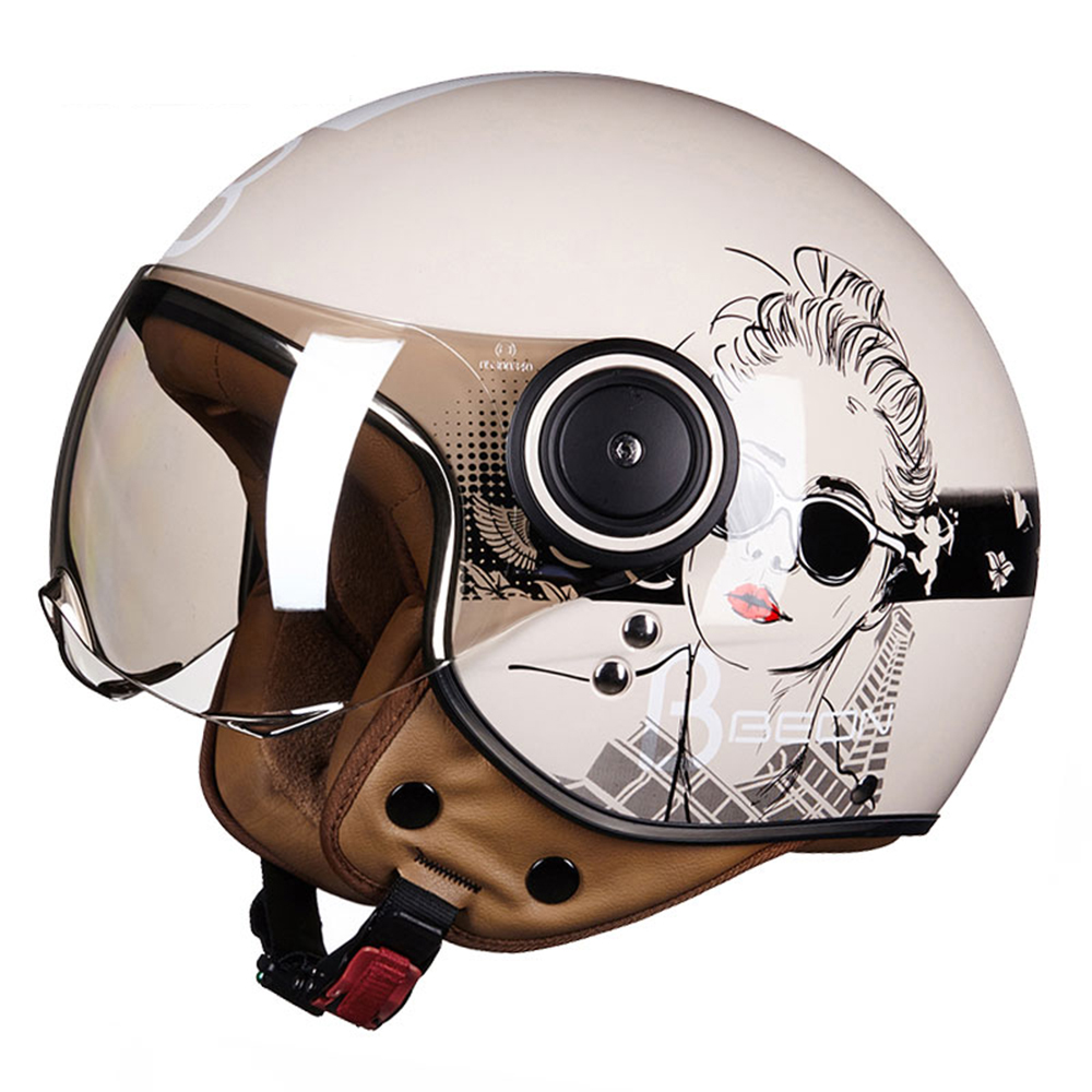 BEON Retro Motorcycle Helmet Vintage Cafe Racer Classic&fashion Chopper Crash Helmet Motorbike Moto For Motorcycle, 110b milk white
BEON Retro Motorcycle Helmet Vintage Cafe Racer Classic&fashion Chopper Crash Helmet Motorbike Moto For Motorcycle, 110b milk white