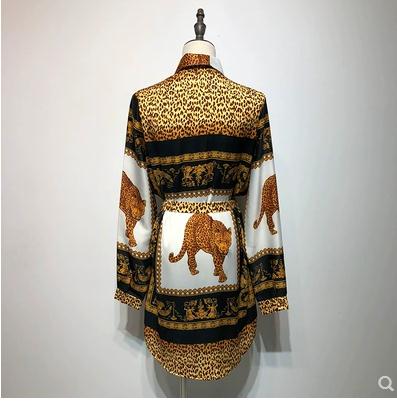 X82602Ohvera Multi Leopard Wrap Sexy Party Dresses Women Sashes Mini Shirt Dress Elegant Autumn Dress 2018 Vestidos