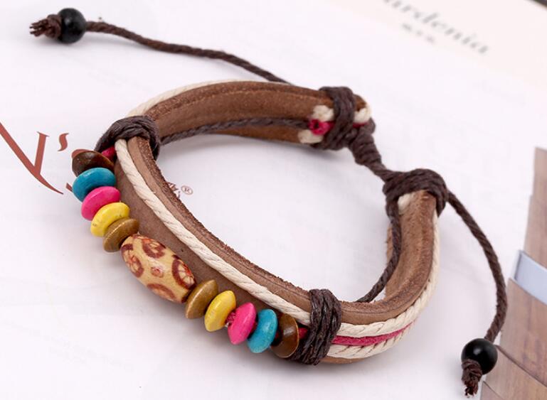 hot Bulk Mix Styles Beads Pendant Leather Bracelet Metal Leather Cuff skull punk rock sport Bracelets Men's Women's Jewelry Party Gifts