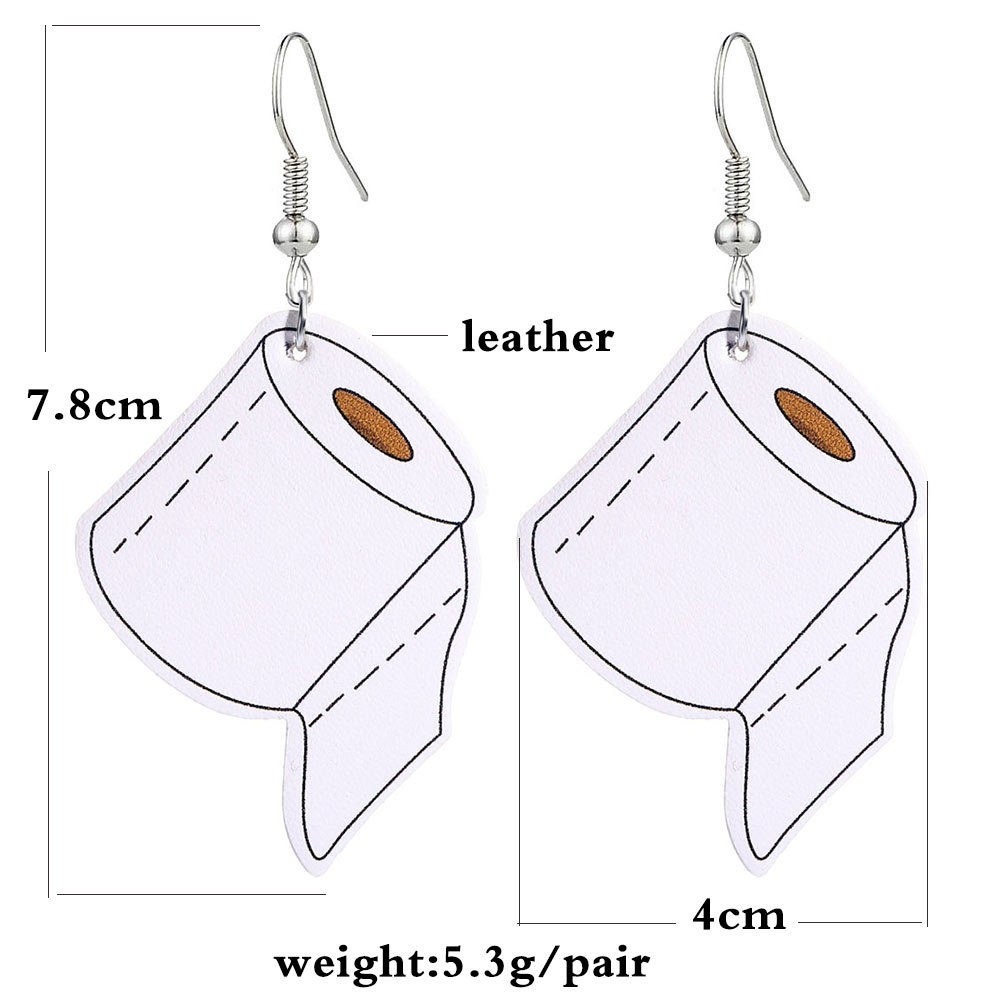 2020 Creative Mask Drop Earrings For women PU Leather Tissue Paper Dangle Charm Hoop Earring Fashion Party Jewelry