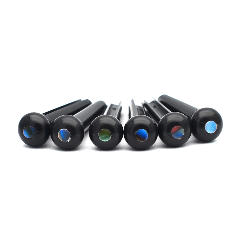 100pcs Acoustic Guitar Slotted Bridge Pin Classical Style ABS Plastic Guitar Parts Accessories Ivory Black