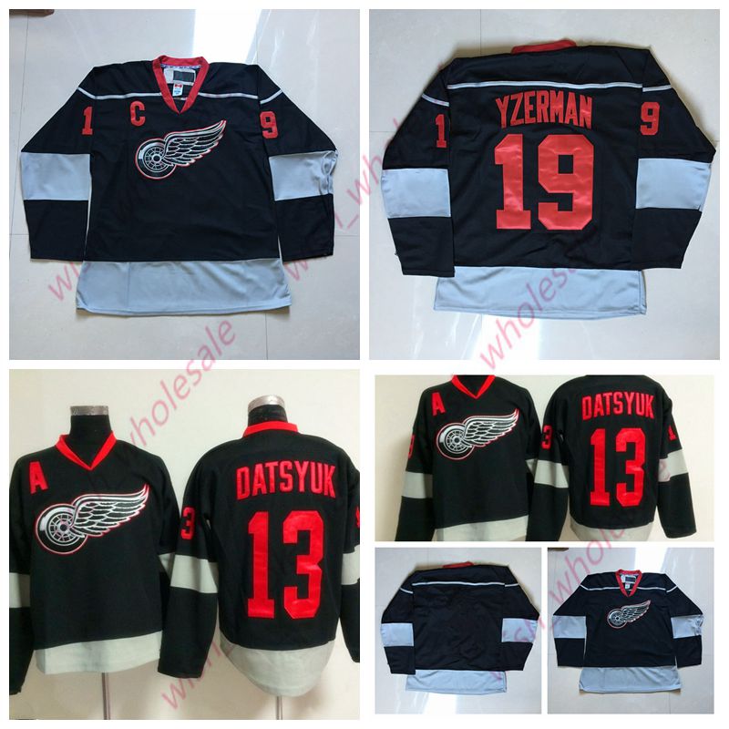 Man's Cheap Detroit Red Wings Jerseys 19 Steve Yzerman Jersey 13 Pavel Datsyuk Stitched High Quality Hockey Jersey Ice Black, Black 19
Man's Cheap Detroit Red Wings Jerseys 19 Steve Yzerman Jersey 13 Pavel Datsyuk Stitched High Quality Hockey Jersey Ice Black, Black 19