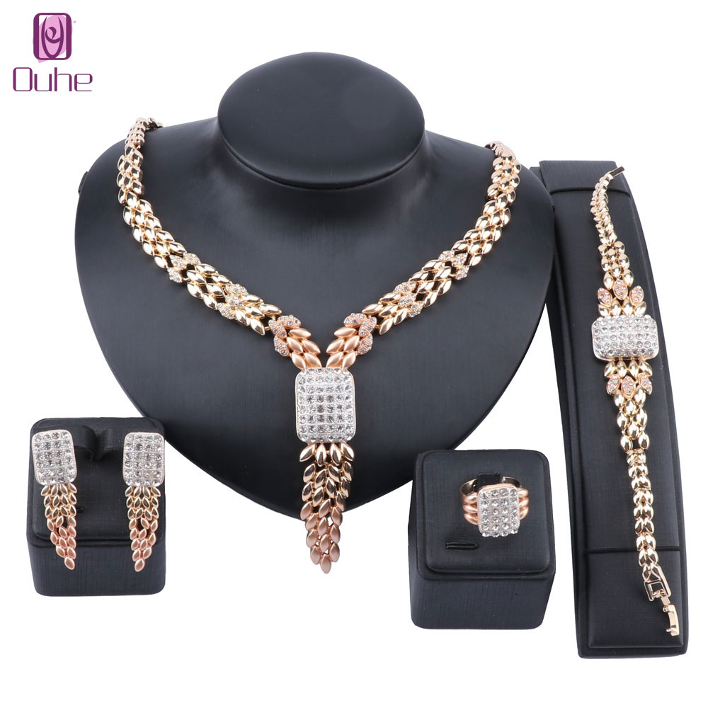 Exquisite Dubai Gold Tassel Crystal Necklace Earring Bracelet Ring Nigerian Wedding African Beads Jewelry Set, As pic
Exquisite Dubai Gold Tassel Crystal Necklace Earring Bracelet Ring Nigerian Wedding African Beads Jewelry Set, As pic