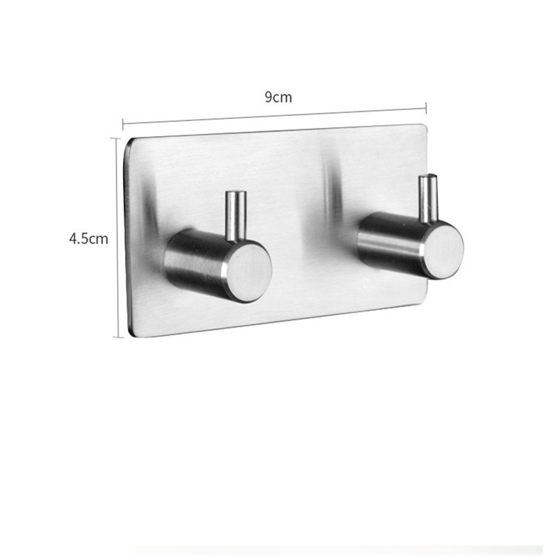 Hot High-end Sticker Adhesive Stainless Steel Hooks Wall Door Clothes Coats Hats Hanger Kitchen Bathrooms Rustproof Towel Hooks