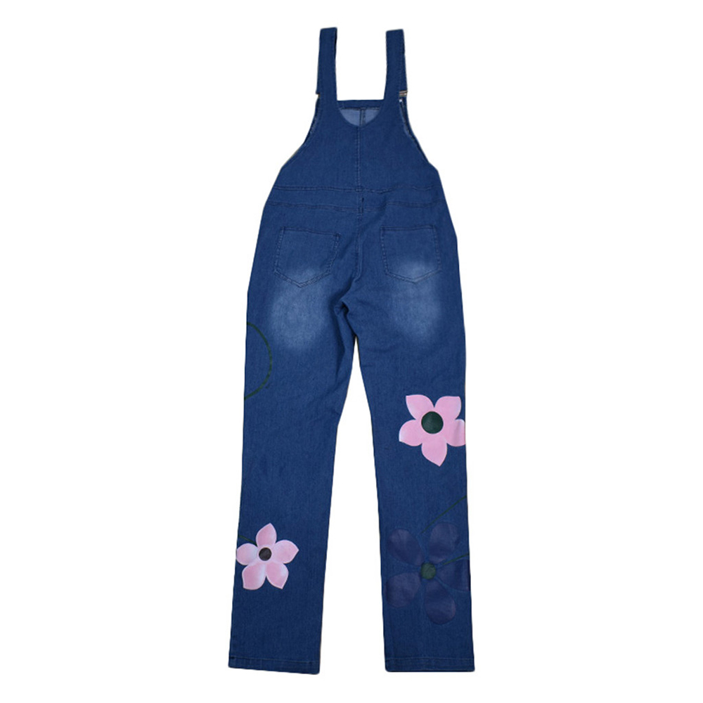 Women Jeans Bib Overalls Denim Jumpsuit Denim Printed Curvy Loose Overalls Lady Romper Fashion Slim Long Overalls