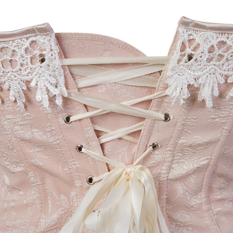 Women Plus Size S-6XL Fashion Classic Lace-up Overbust Bustier Dance Corset Top with Lace Trim Details Free Drop Ship