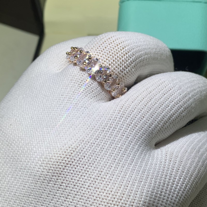 Size 6-10 Handmade Fashion Jewelry 925 Sterling Silver Oval Cut White Topaz CZ Diamond Gemstones Women Engagement Wedding Band Ring Gift