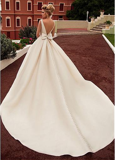 Chic Satin Bateau Neckline A-line Red Wedding Dress With Belt Bowknot Court Train Bridal Gowns Vestidos de novia