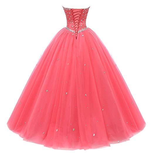 2019 Shining Sweetheart Ball Gown Tulle Quinceanera Dresses Beaded Sweet 16 Year Prom Party Gown Vestidos De 15 Anos QC1380