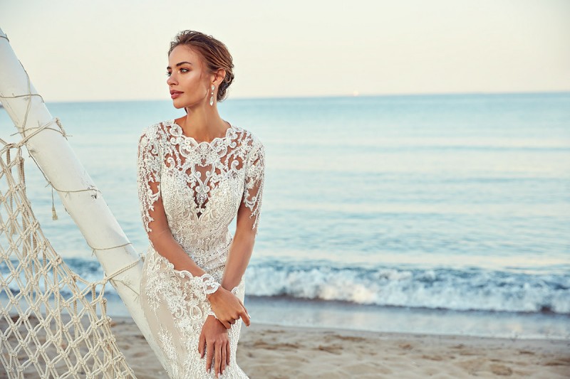 eddy k beach mermaid wedding dresses jewel neck white boho wedding bridal gowns abiti da sposa backless long sleeve wedding dress plus