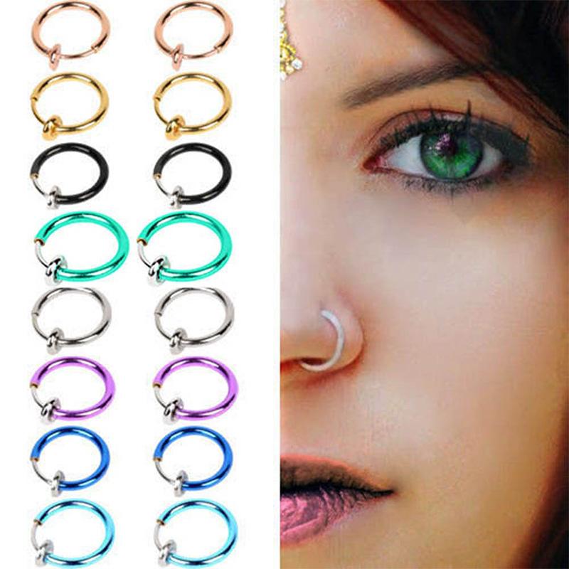 Female Women Men Circle Nose Ring Nose Stud Ear Cuff Stud Navel Ring Colorful Colors Jewelry Gift от DHgate WW
