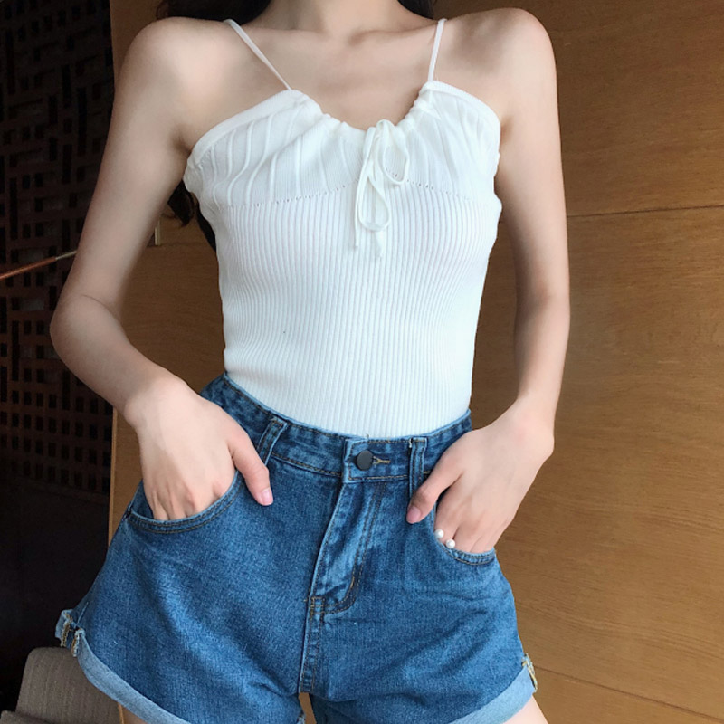 2019 Summer Women's V-neck New Fashion Design Tassel Decorative Camisole Knitted Halter Camisole Strapless Sleeveless, Dark grey
2019 Summer Women's V-neck New Fashion Design Tassel Decorative Camisole Knitted Halter Camisole Strapless Sleeveless, Dark grey