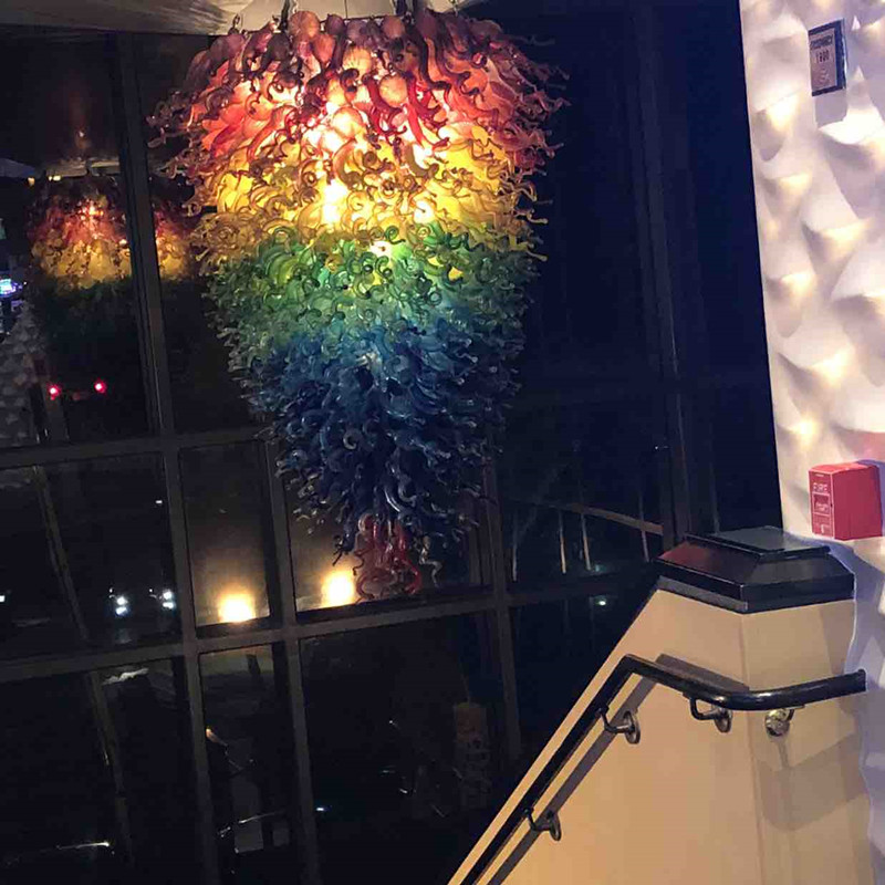 Lamps Gradually Color Home Hand Blown-Glass Ceiling Lamp LED Big Villa Stained Glass Chandelier Lights
Lamps Gradually Color Home Hand Blown-Glass Ceiling Lamp LED Big Villa Stained Glass Chandelier Lights