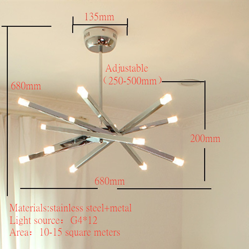 Creative Freely Diy Parlor Led Chandeliers Bedroom Kitchen Livingroom Pendant Lamp 12 Heads 220V Hanging Lamp Ceiling Luminaire