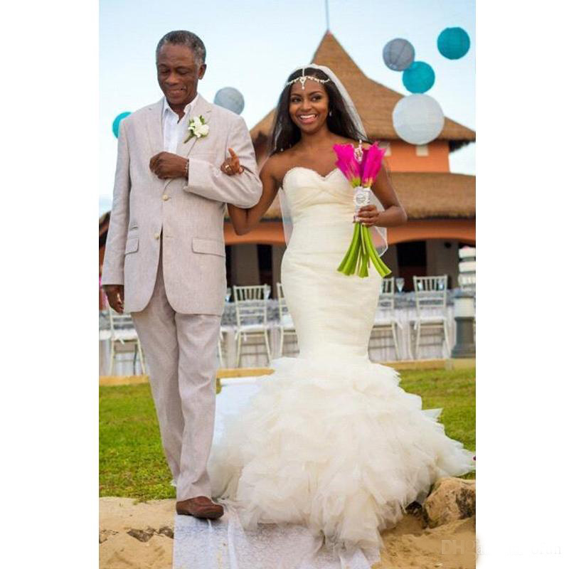 African Plus Size Stunning Sweetheart Wedding Dress Backless Tiered Tulle Beach Long Robe De Mariée Custom Made Summer Bridal Gown
