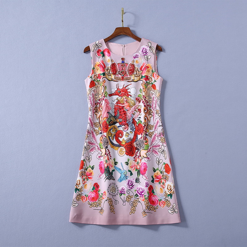 European and American women's dress 2020 summer new styles Heavy nail bead cartoon flowers printed sleeveless Fashionable dress, Black;gray
European and American women's dress 2020 summer new styles Heavy nail bead cartoon flowers printed sleeveless Fashionable dress, Black;gray